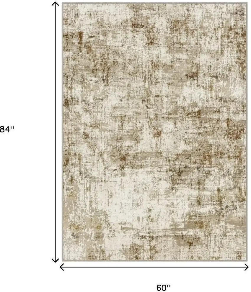 Brown And Ivory Abstract Washable Area Rug Photo 3