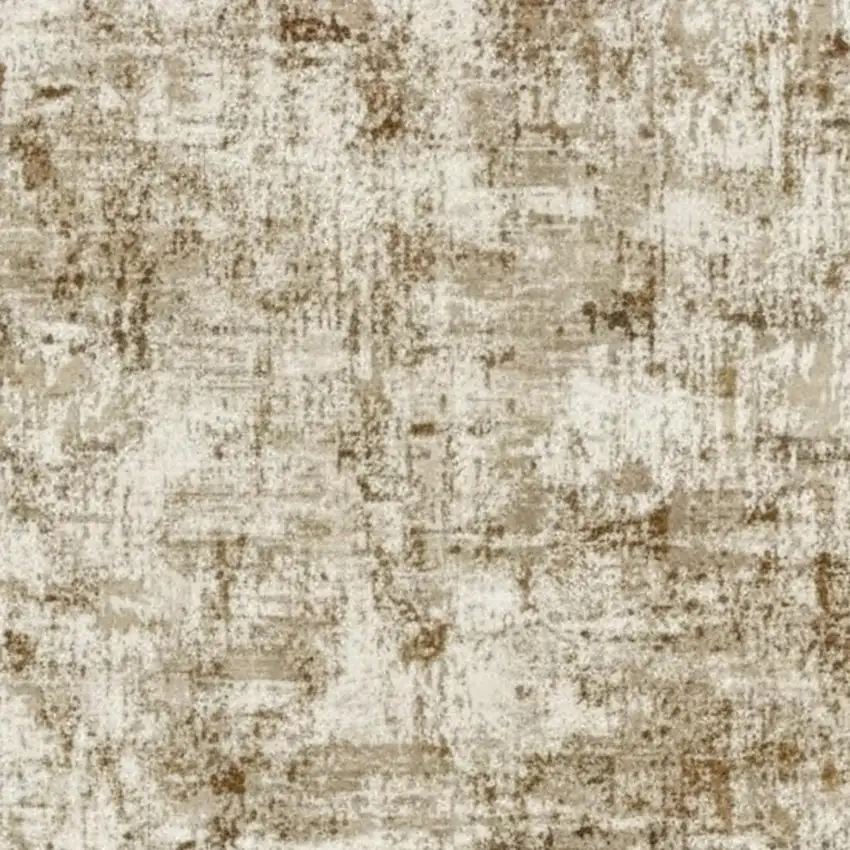 Brown And Ivory Abstract Washable Area Rug Photo 4