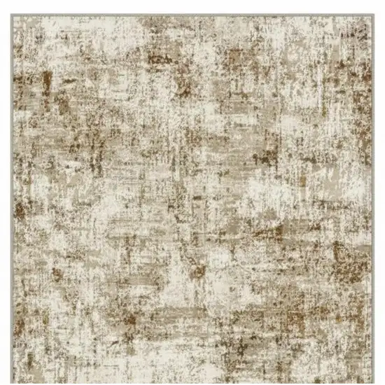 Brown And Ivory Abstract Washable Area Rug Photo 5