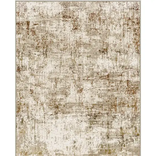 Brown And Ivory Abstract Washable Area Rug Photo 4