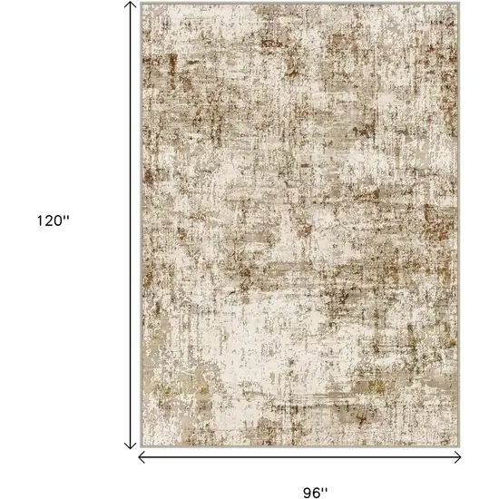 Brown And Ivory Abstract Washable Area Rug Photo 3