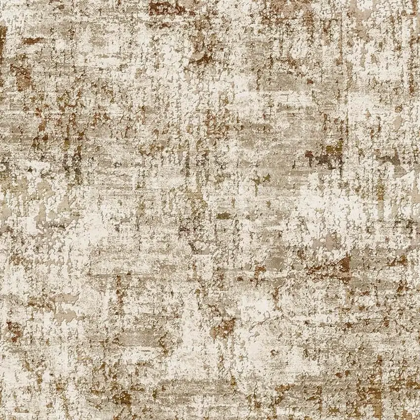 Brown And Ivory Abstract Washable Area Rug Photo 9