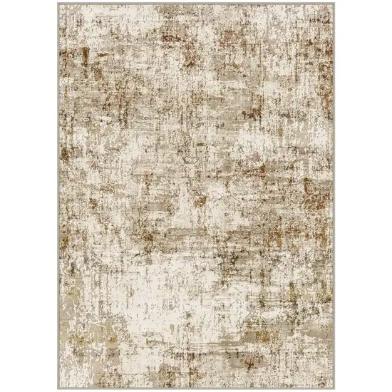 Brown And Ivory Abstract Washable Area Rug Photo 2