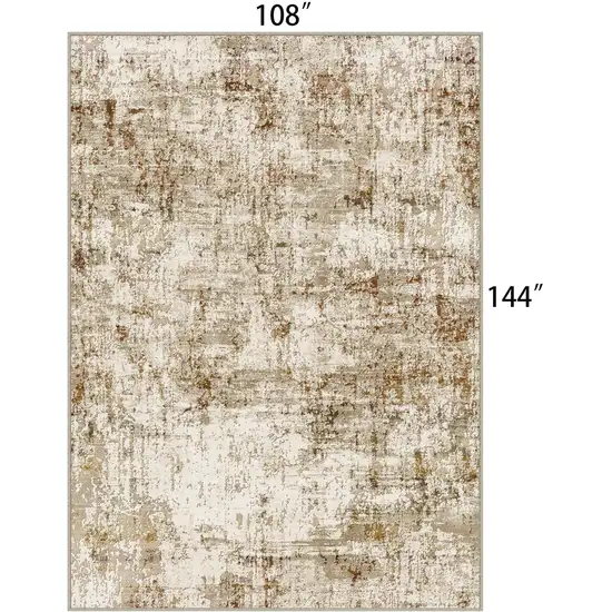 Brown And Ivory Abstract Washable Area Rug Photo 8