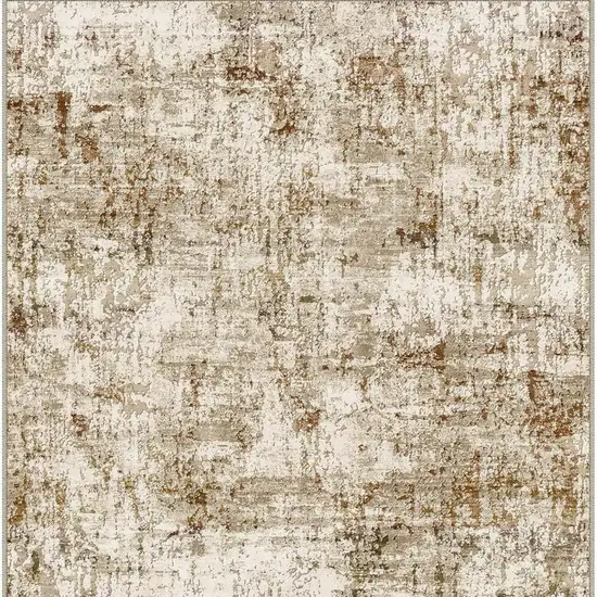 Brown And Ivory Abstract Washable Area Rug Photo 5