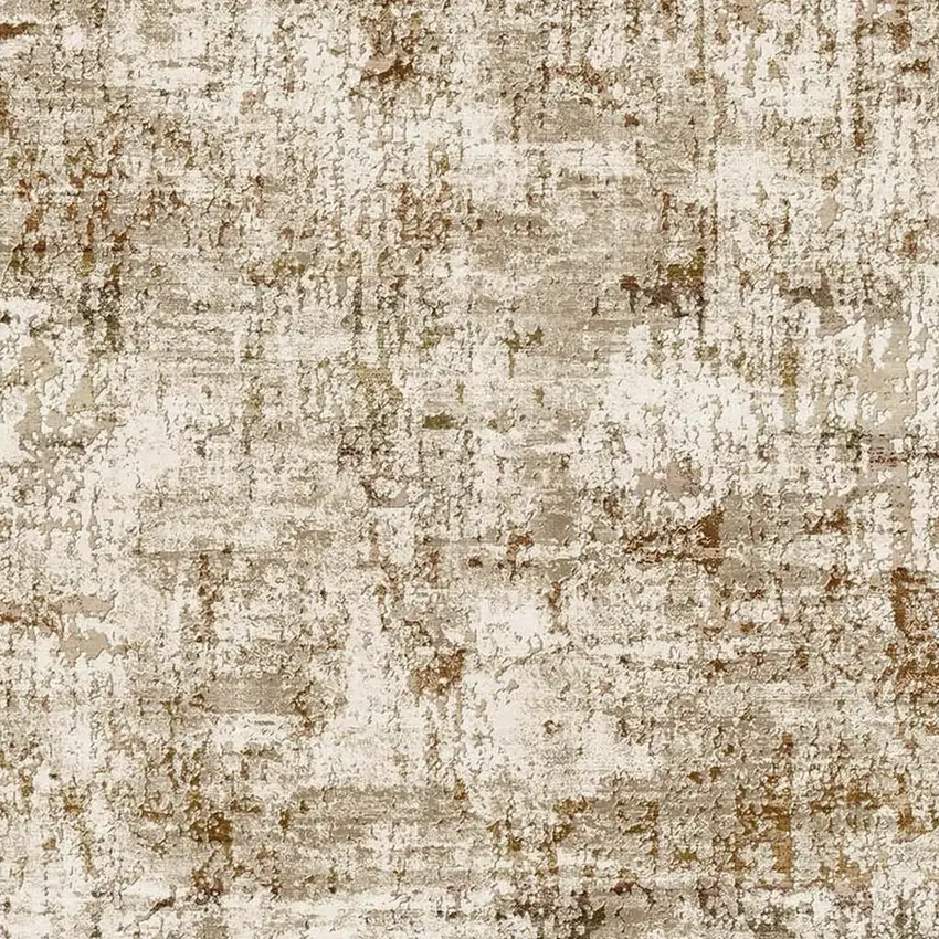 Brown And Ivory Abstract Washable Area Rug Photo 9