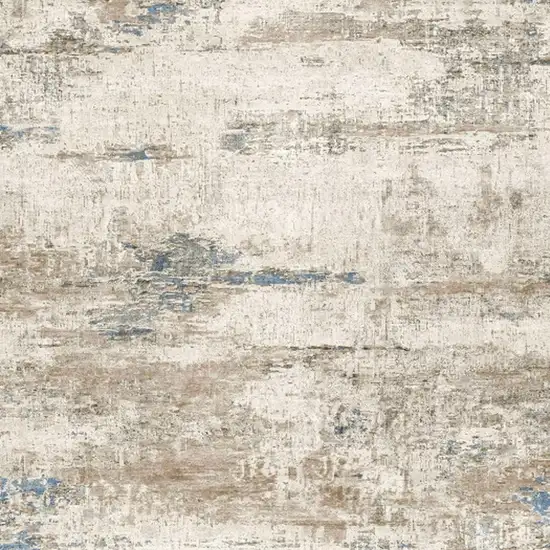 Blue Brown And Ivory Abstract Washable Area Rug Photo 3
