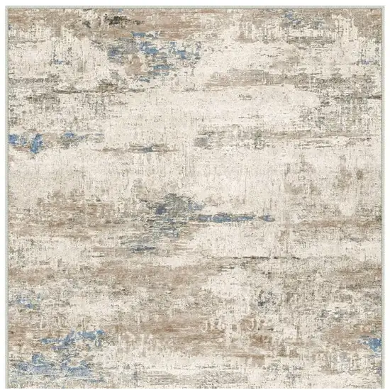 Brown And Ivory Abstract Washable Area Rug Photo 3