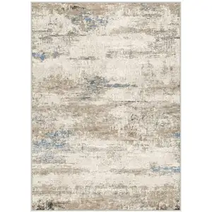Photo of Brown And Ivory Abstract Washable Area Rug