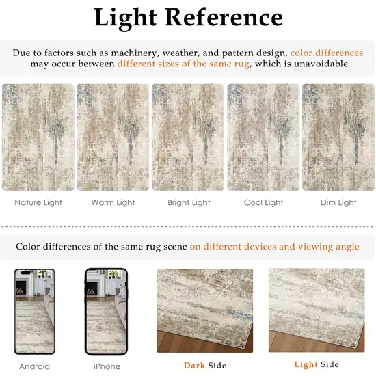 Brown And Ivory Abstract Washable Area Rug Photo 8