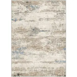 Photo of Brown And Ivory Abstract Washable Area Rug