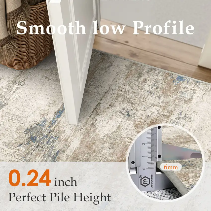 Brown And Ivory Abstract Washable Area Rug Photo 6