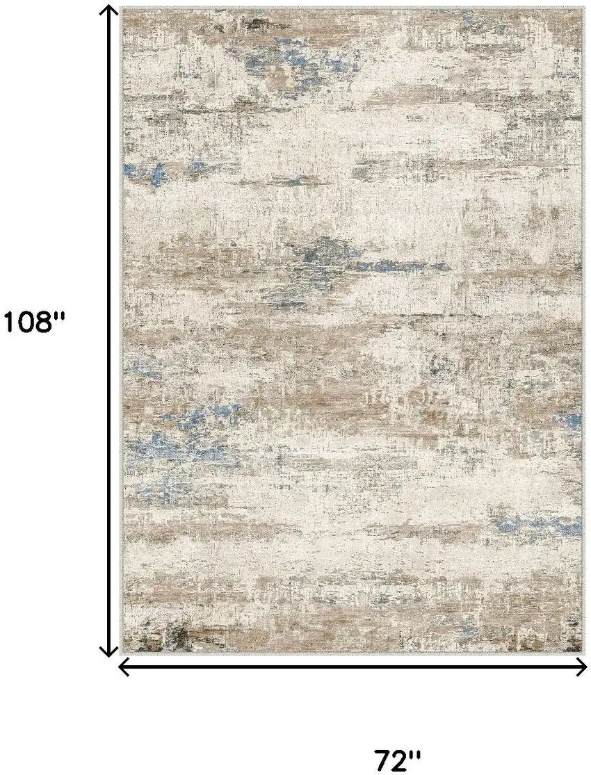 Brown And Ivory Abstract Washable Area Rug Photo 9