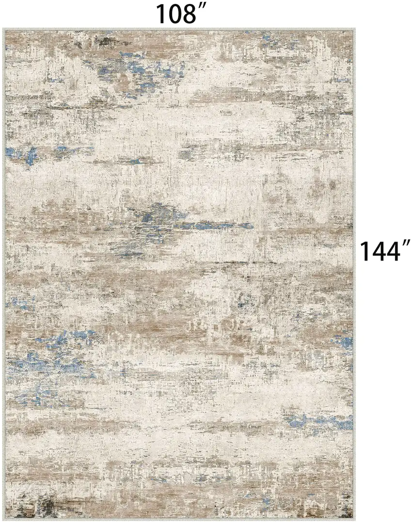 Brown And Ivory Abstract Washable Area Rug Photo 7