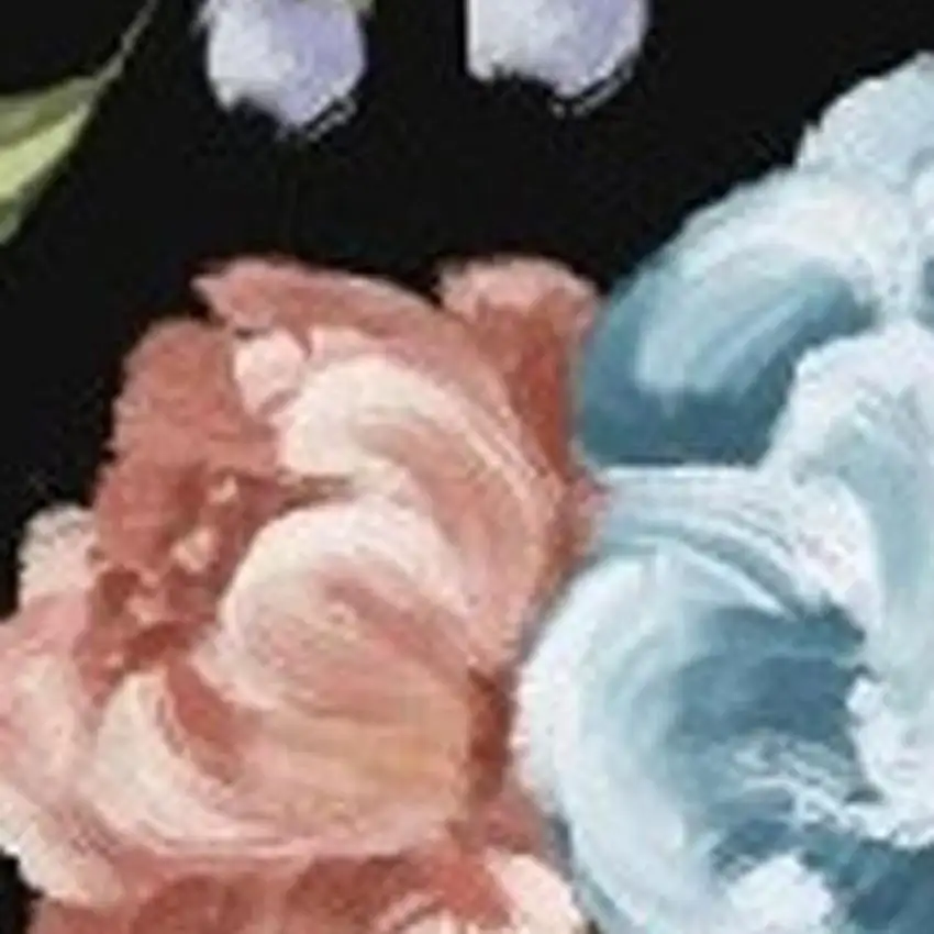 Black Green And Orange Floral Washable Area Rug Photo 5