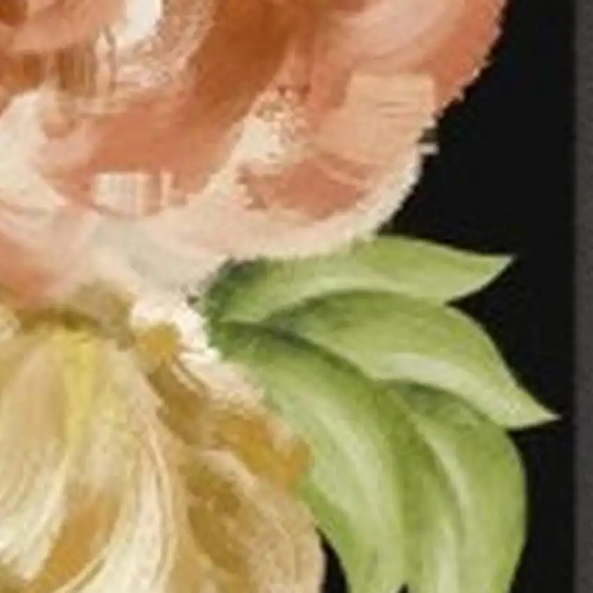 Black Green And Orange Floral Washable Area Rug Photo 9