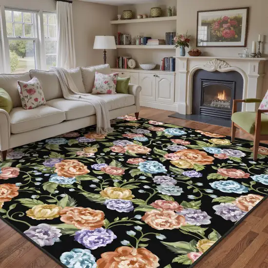 Brown And Ivory Abstract Washable Area Rug Photo 2