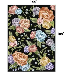 Photo of Brown And Ivory Abstract Washable Area Rug