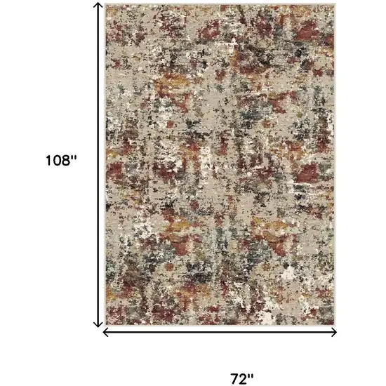 Brown And Ivory Abstract Washable Area Rug Photo 9