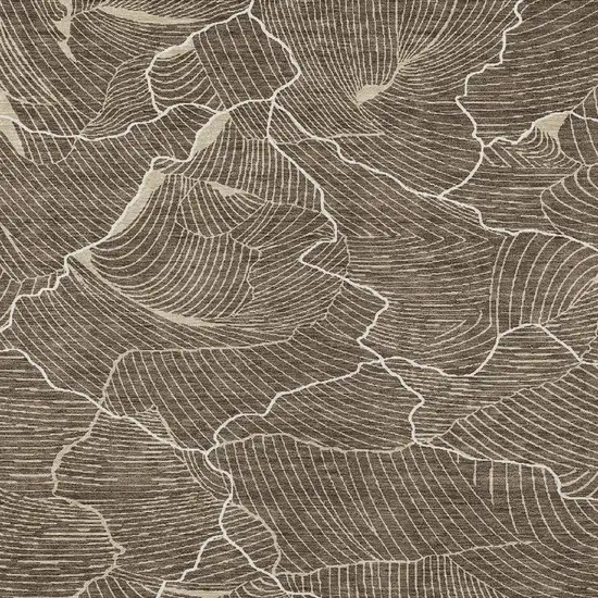 Brown And Ivory Abstract Washable Indoor Outdoor Area Rug Photo 4