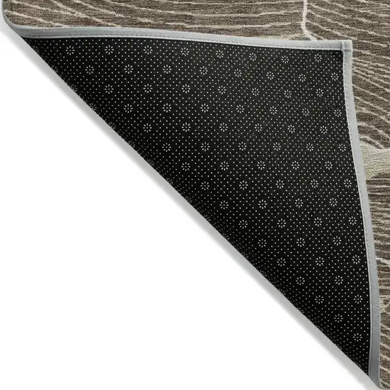 Brown And Ivory Abstract Washable Indoor Outdoor Area Rug Photo 4