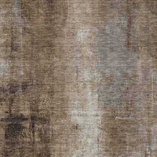 Brown And Ivory Abstract Washable Indoor Outdoor Area Rug Photo 6