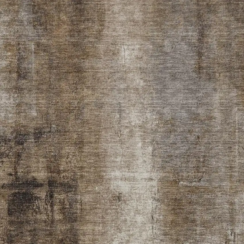 Brown And Ivory Abstract Washable Indoor Outdoor Area Rug Photo 6