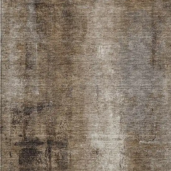 Brown And Ivory Abstract Washable Indoor Outdoor Area Rug Photo 6