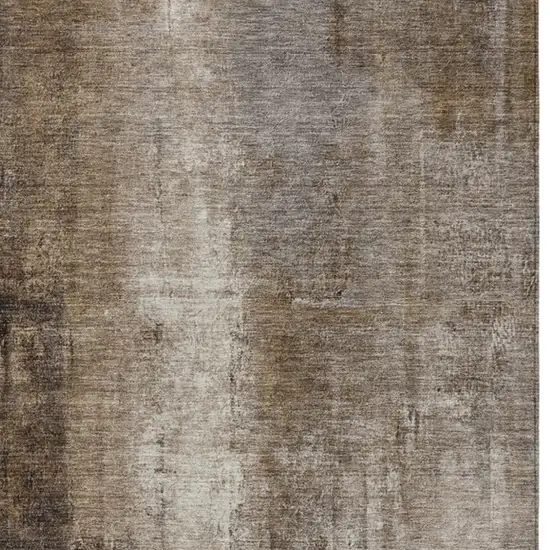 Brown And Ivory Abstract Washable Indoor Outdoor Area Rug Photo 3