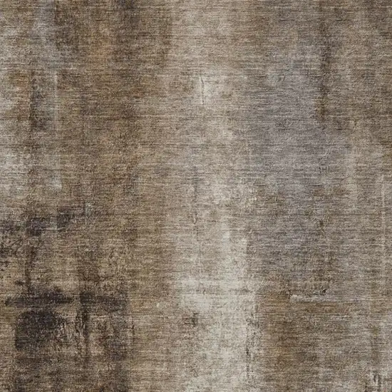 Brown And Ivory Abstract Washable Indoor Outdoor Area Rug Photo 3