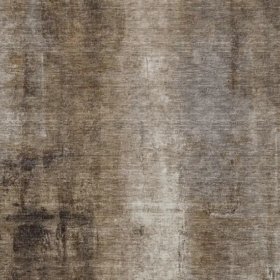 Brown And Ivory Abstract Washable Indoor Outdoor Area Rug Photo 6
