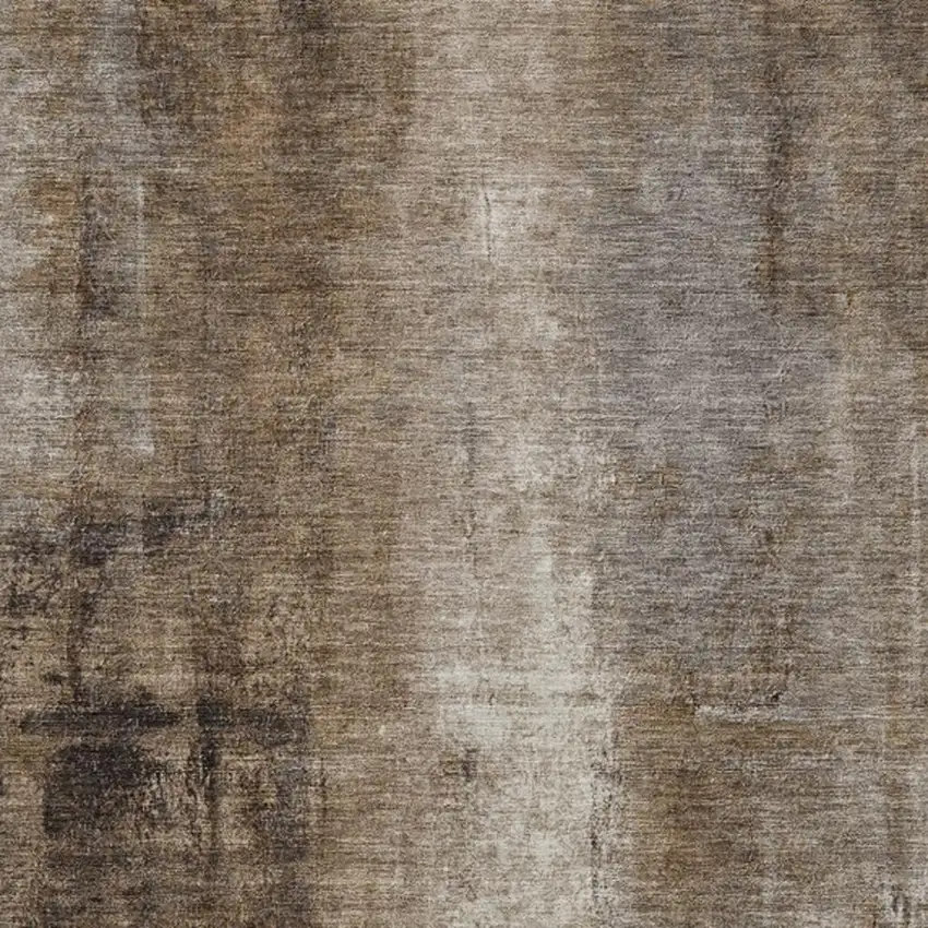 Brown And Ivory Abstract Washable Indoor Outdoor Area Rug Photo 6