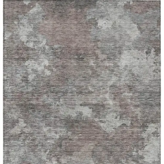 Brown And Ivory Abstract Washable Indoor Outdoor Area Rug Photo 1