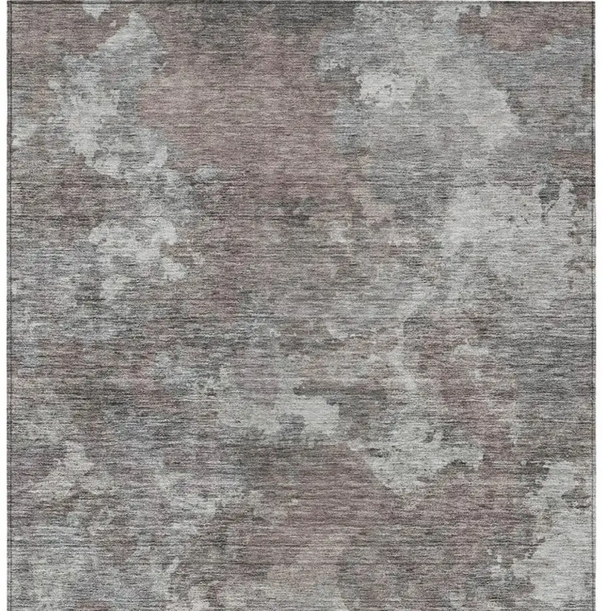 Brown And Ivory Abstract Washable Indoor Outdoor Area Rug Photo 1