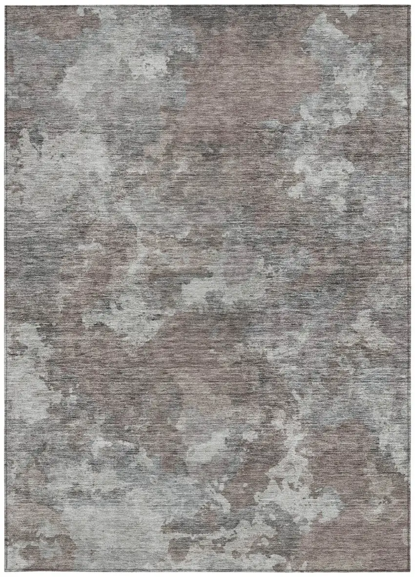 Brown And Ivory Abstract Washable Indoor Outdoor Area Rug Photo 8