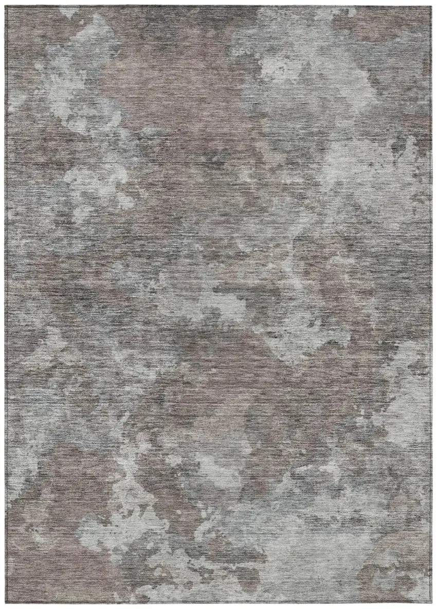 Brown And Ivory Abstract Washable Indoor Outdoor Area Rug Photo 8