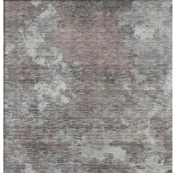 Brown And Ivory Abstract Washable Indoor Outdoor Area Rug Photo 1