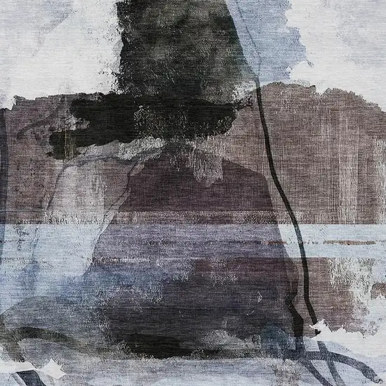 Brown And Ivory Abstract Washable Indoor Outdoor Area Rug Photo 3