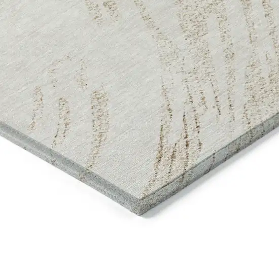 Brown And Ivory Abstract Washable Indoor Outdoor Area Rug Photo 4