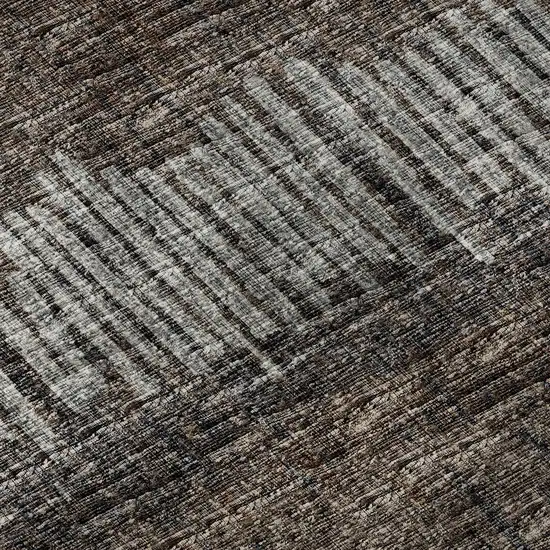 Brown And Ivory Abstract Washable Indoor Outdoor Area Rug Photo 8