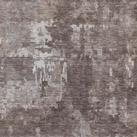 Brown And Ivory Abstract Washable Indoor Outdoor Area Rug Photo 4