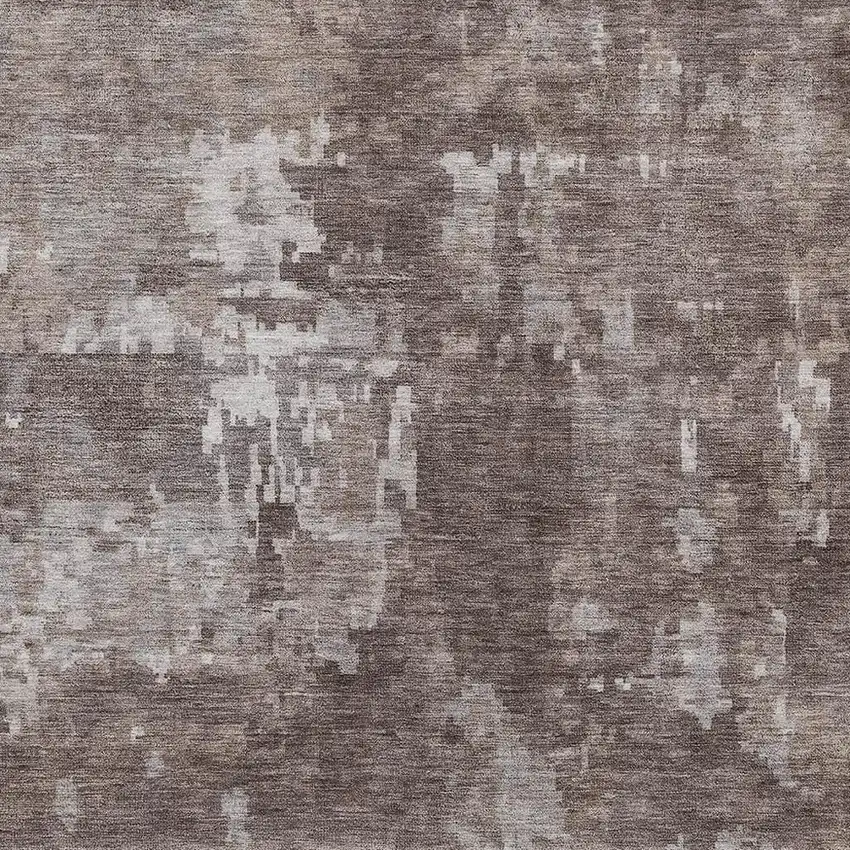 Brown And Ivory Abstract Washable Indoor Outdoor Area Rug Photo 4