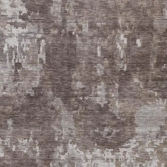 Brown And Ivory Abstract Washable Indoor Outdoor Area Rug Photo 4