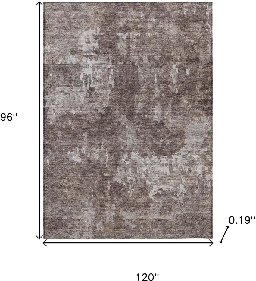 Brown And Ivory Abstract Washable Indoor Outdoor Area Rug Photo 3