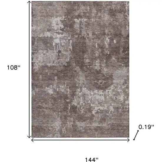 Brown And Ivory Abstract Washable Indoor Outdoor Area Rug Photo 3