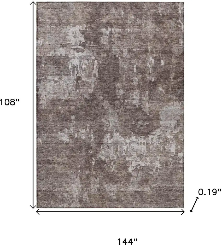 Brown And Ivory Abstract Washable Indoor Outdoor Area Rug Photo 3