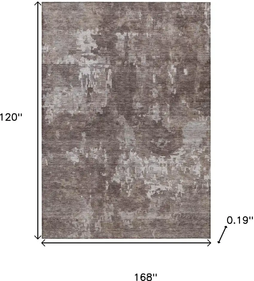 Brown And Ivory Abstract Washable Indoor Outdoor Area Rug Photo 3
