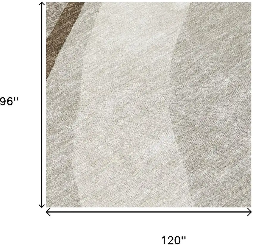 Brown And Ivory Abstract Washable Indoor Outdoor Area Rug Photo 6