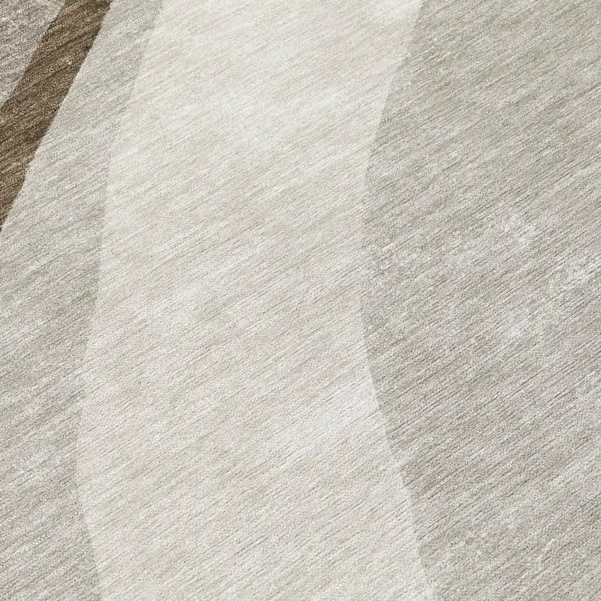 Brown And Ivory Abstract Washable Indoor Outdoor Area Rug Photo 1