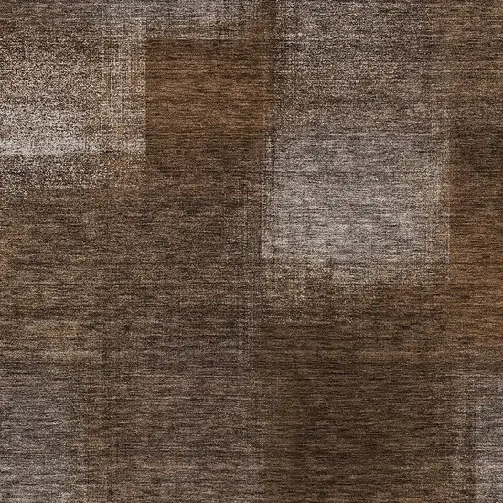 Brown And Ivory Abstract Washable Indoor Outdoor Area Rug Photo 4